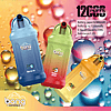 Three colorful disposable vape devices labeled "bang" with flavors Blue Razz Ice, Rainbow Sherbert, and Red Apple, displayed against a vibrant background with liquid droplets and a "12000 Puffs" label.