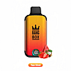 A disposable vape device labeled "BANG BOX" with a gradient orange and red design, featuring the flavor "Tiger Blood" represented by images of strawberry, watermelon, and coconut.