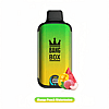 Disposable vape device with a gradient green and yellow body, labeled "Bang Box," featuring mango, peach, and watermelon flavors depicted at the base.