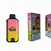 Bang disposable vape device and packaging with "Peach Ice" flavor, featuring a gradient design and warning labels indicating nicotine content.