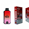 Bang disposable vape product in raspberry watermelon flavor, with its packaging and warning label indicating it contains nicotine, an addictive chemical.