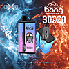 Bang disposable vape with 30,000 puffs, featuring flavors like Blueberry Raspberry and Mixed Mouldy Fruit, displayed with colorful fire and ice background.