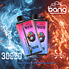 Disposable vape device with colorful packaging featuring a sunglasses-wearing monkey and text indicating 3000 puffs, Watermelon Ice & Blueberry Mint flavors.