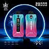 Two brightly colored vape devices labeled "Bang Beach" and "Mixed Berry," set against a cosmic background with glowing rings, featuring details like 20,000 puffs, 35ml, Type-C charging, 650mAh battery, and dual mesh technology.
