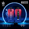 Red and blue vape devices with the label "TRIPLE BERRY ICE," displaying 20,000 puffs, 35ml capacity, Type-C charging, 650mAh battery, and dual mesh technology.