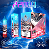 Packaging for a vape product named "Bang Beach" in the flavor "Strawberry Watermelon," featuring a menacing dragon design, 22000 puffs capacity, and various icons indicating product specifications such as 36ml, Type-C, and 850mAh.