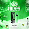 Sour Apple disposable vape with 18,000 puffs, featuring a rechargeable Type-C port, 650mAh battery, adjustable airflow, and mesh coil.