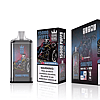 Bang King vape product packaging featuring "15000 PUFFS" in large text, a black and white skeleton character on a motorcycle, and a nicotine warning label.
