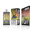 Packaging and product image of Bang King Vapen, a disposable vape with 15,000 puffs, featuring a strawberry kiwi flavor and a warning about nicotine being an addictive chemical.