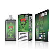 Bang King 15000 Puffs vape device packaging featuring a green alien character wearing a red cap, with "Cool Mint" flavor text and a nicotine warning label.