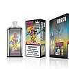 Bang King disposable vape device packaging, labeled "15000 puffs" and "Peach Mango" flavor, featuring a cartoon character with a cap and a boombox.
