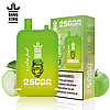 Green Bang King vape device with "25000 puffs" text, an illustrated gorilla face, and product packaging. Warnings about nicotine addiction are displayed on the packaging.