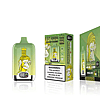 A green and yellow vape device with a digital display, featuring a cartoon monkey wearing a crown, next to a matching box that reads "Bang King" and "15000 puffs."