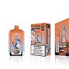 Bang King vape device packaging featuring a cartoon monkey, with details about 15,000 puffs, peach blueraz flavor, and a warning that the product contains nicotine.