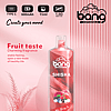 A disposable vape device labeled "Bang" with 15,000 puffs, Mix Berry Ice flavor, 600mAh battery, 15ml e-liquid, and 1.0Ω mesh coil. The design is predominantly pink with fruit imagery and the text "Create your mood."