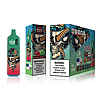 Disposable vape device packaging featuring a skull with a coiled snake. The product is labeled "Bang Tornado" with a "Sour Apple Raspberry" flavor and includes warnings about nicotine content.