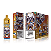 E-cigarette packaging featuring a skull illustration with colorful flames, labeled "Bang Tornado" and "Americano," with a warning about nicotine addiction.