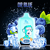 A RandM Digital Box 12000 vape device with a cartoon monkey design, surrounded by blueberries, ice cubes, and mint leaves, with the text "DR BLUE" above it.