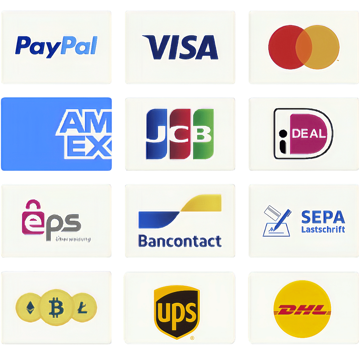 Vapedshop accepts major credit cards, PayPal, Stripe, bank transfers, SEPA/IBAN transfers, and cryptocurrencies. All transactions are processed securely.