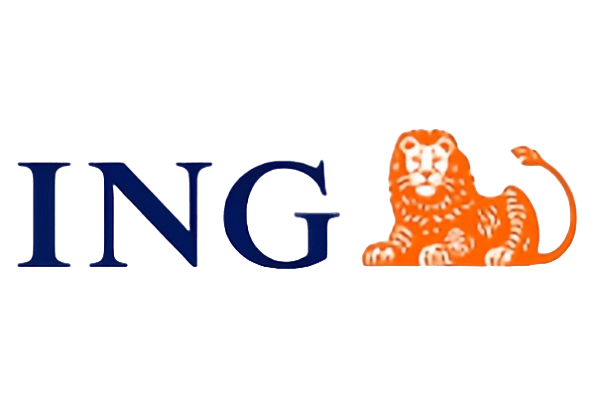 Logo of ING featuring the letters "ING" and an orange lion.