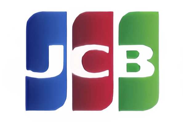 JCB-Logo mit blauen, roten und grünen Segmenten.