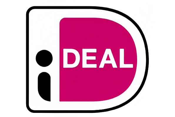 Das iDEAL-Logo besteht aus einem stilisierten „i“ auf der linken Seite und „DEAL“ in fettem weißen Text in einer rosa „D“-Form.