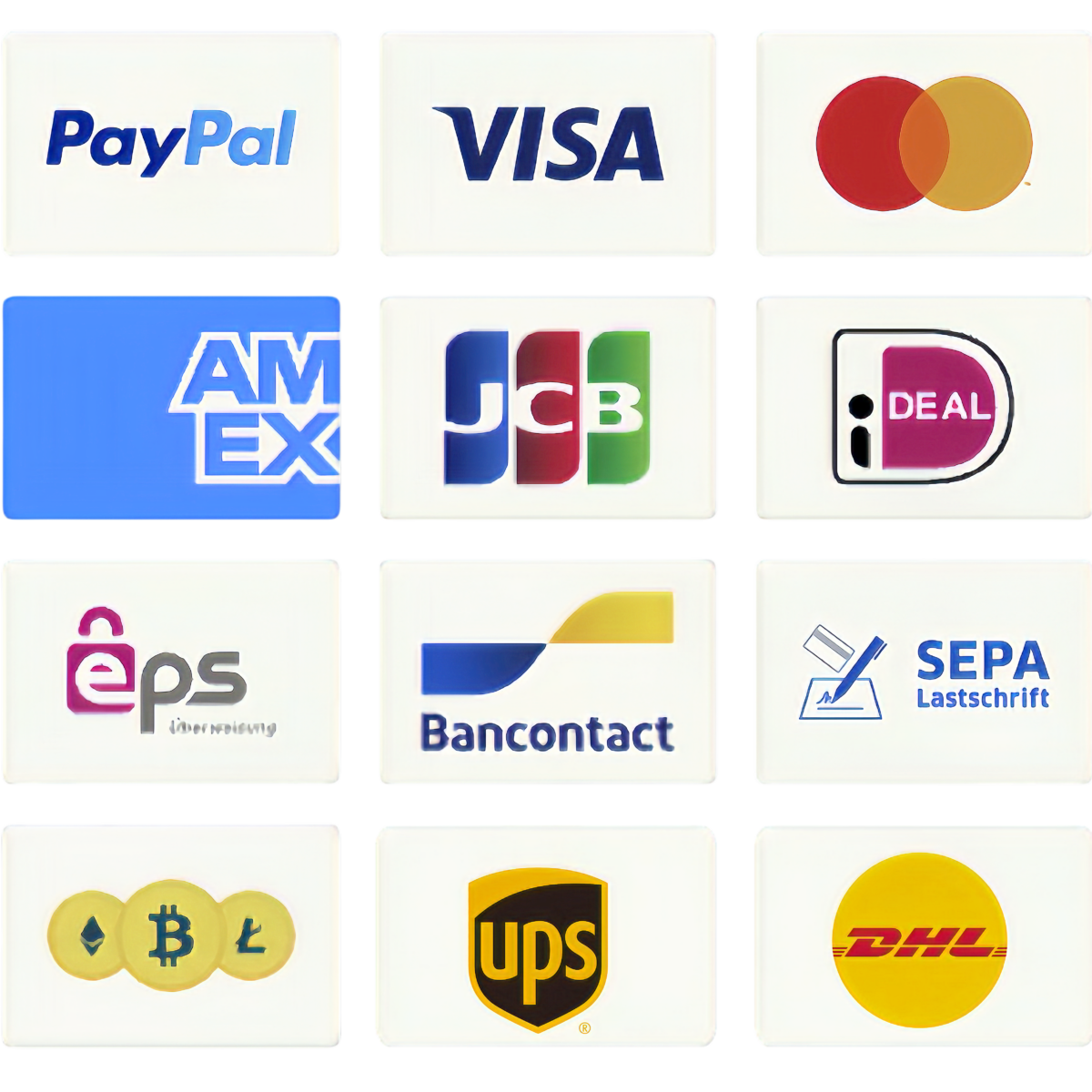 A Vapedshop aceita os principais cartões de crédito, PayPal, Stripe, transferências bancárias, transferências SEPA/IBAN e criptomoedas. Todas as transações são processadas com segurança.