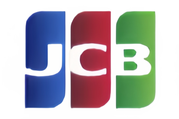 Logotipo da JCB com segmentos azuis, vermelhos e verdes.