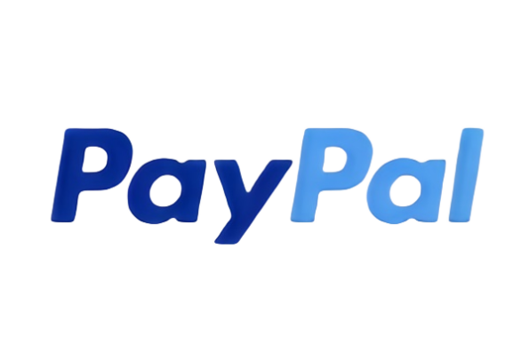 Logotipo do PayPal com texto gradiente azul.