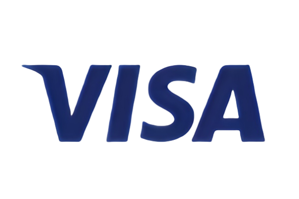 "Logotipo da Visa com letras azuis em fundo transparente"